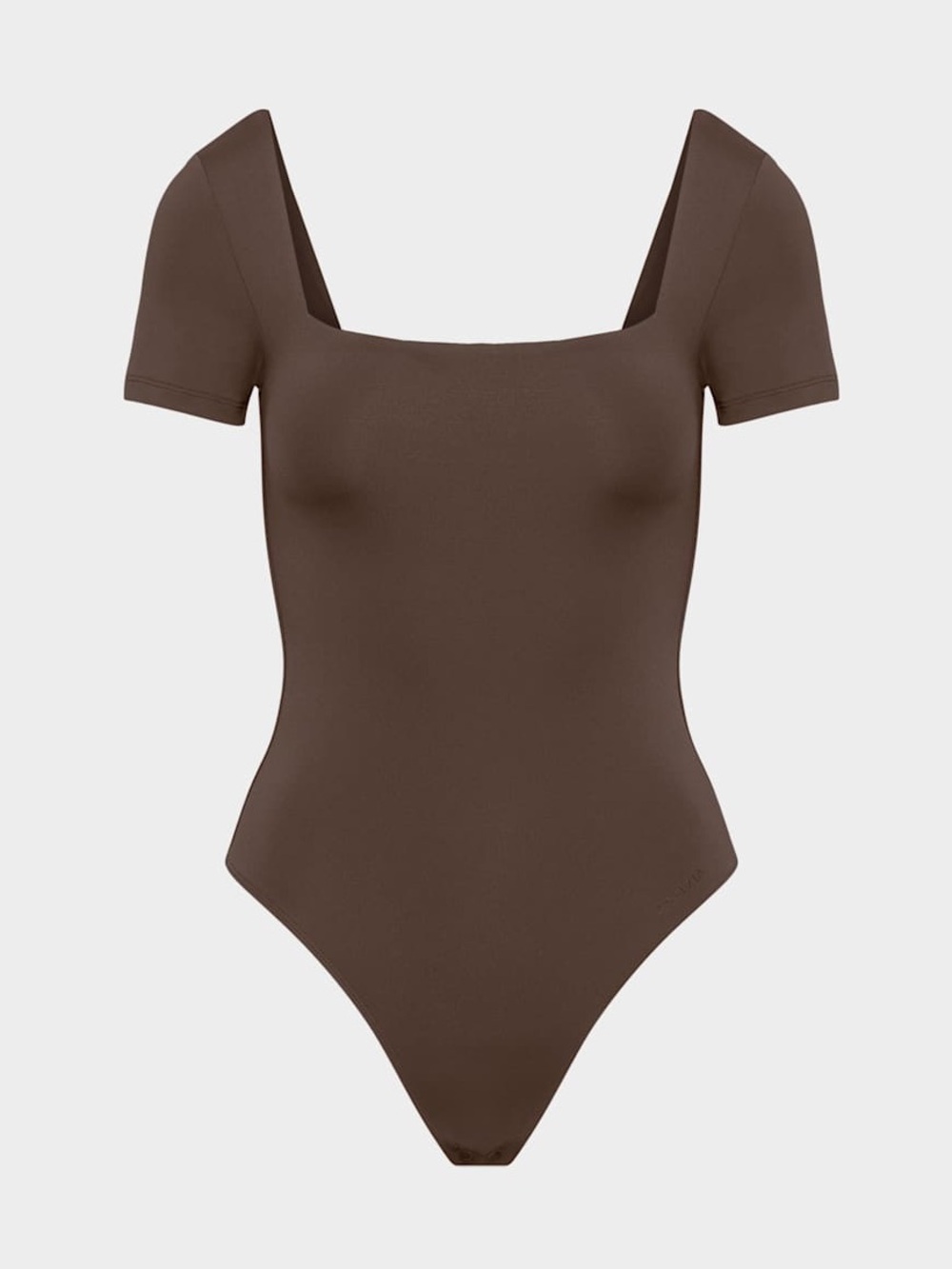 Babaton Aritzia Original Contour Manner Squareneck Bodysuit Mocha Brown Size M